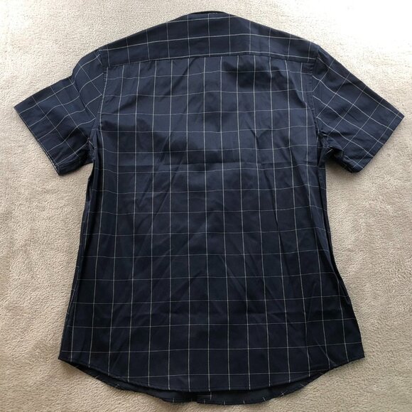 Mens Shirt Size 2XL Widowpane Short Sleeve Button Down Casual Navy Blue Travel - Picture 8 of 8
